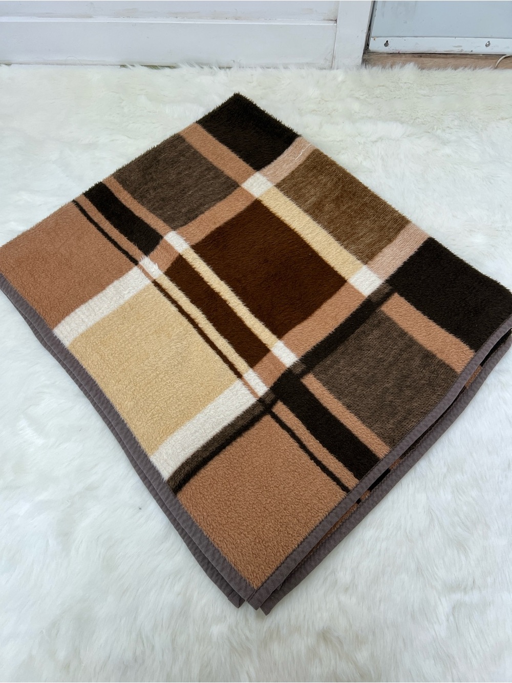Vintage Hudson Bay company The Bay Blanket ,Patchwork Style Made in Germany